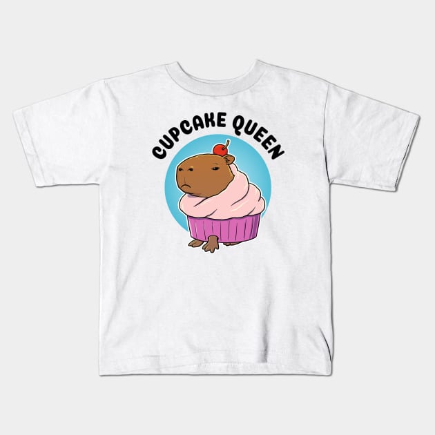 Cupcake Queen Capybara Kids T-Shirt by capydays